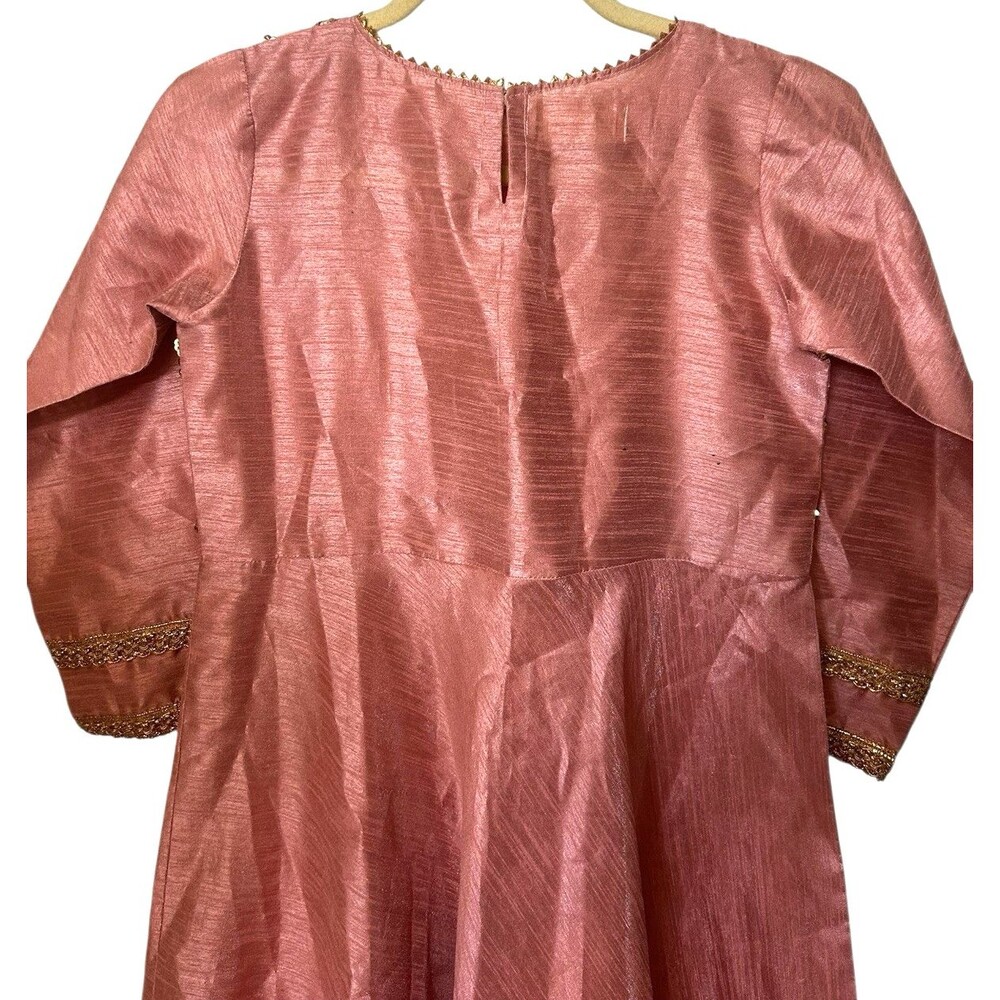 Riyaz Sahaab Pakistan India Gold Beaded Sequins  Mauve Junior Dress Size 10-12 - Picture 6 of 8